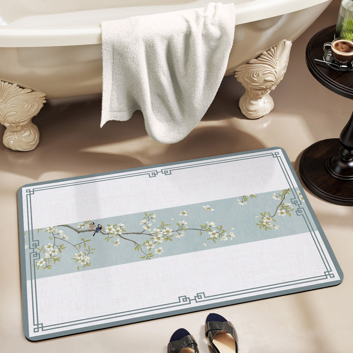 Artistic Floral Bath Mat Kalsten