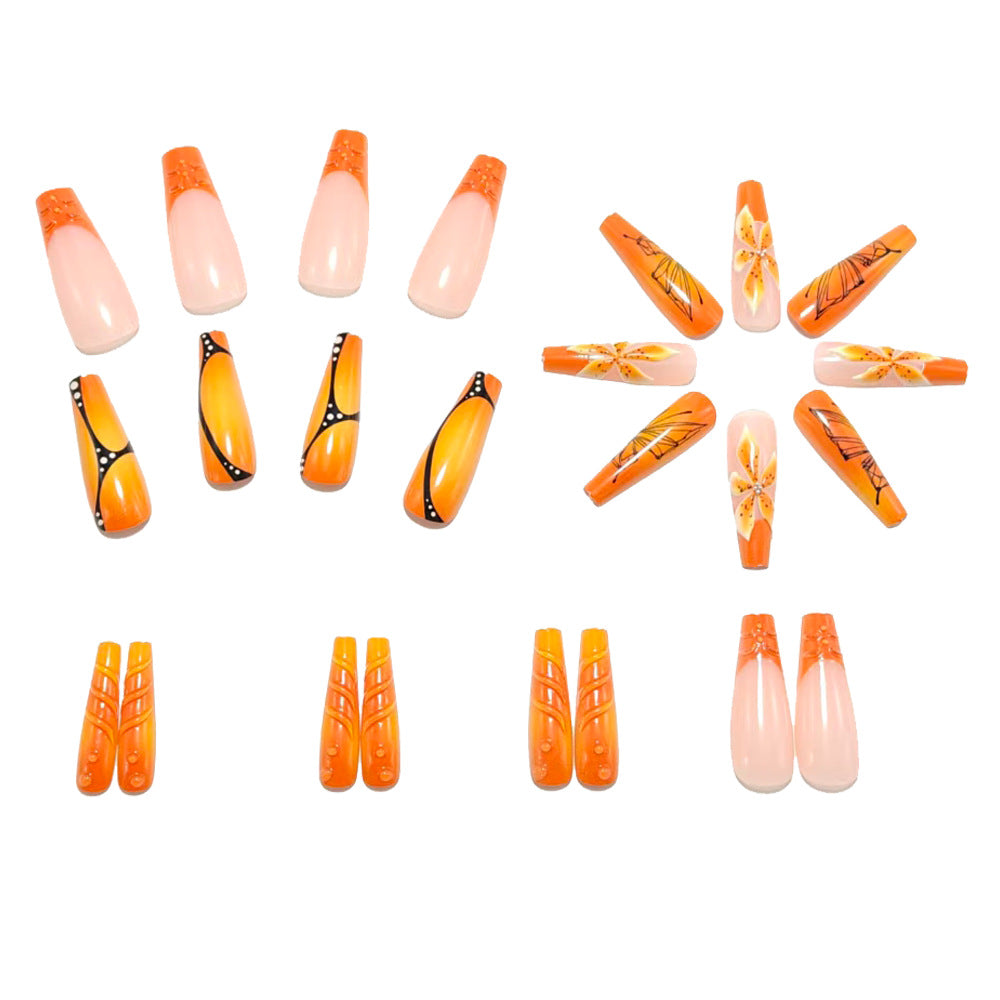 Artificial nails with floral motif and creative design Kalsten