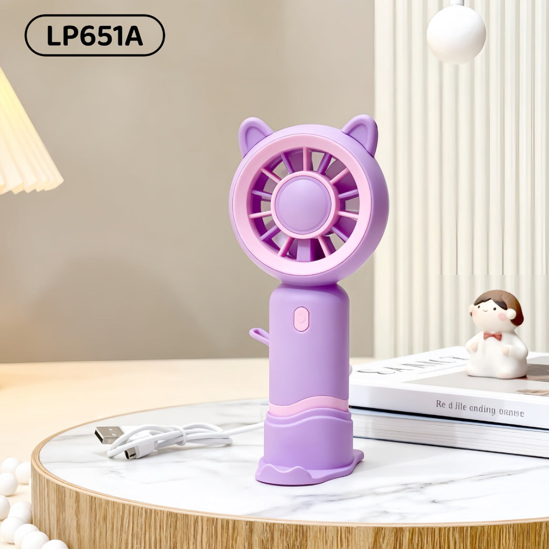 Ladies Portable Mini Handheld Fan with Cat Ears Kalsten