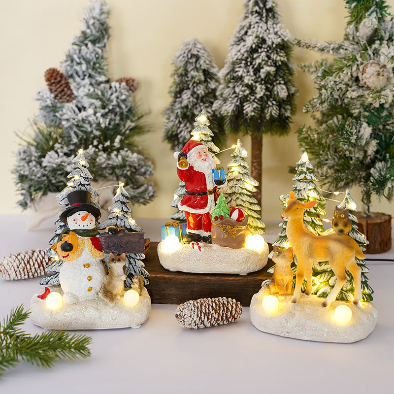 Illuminated Christmas decorative figure with animals Kalsten