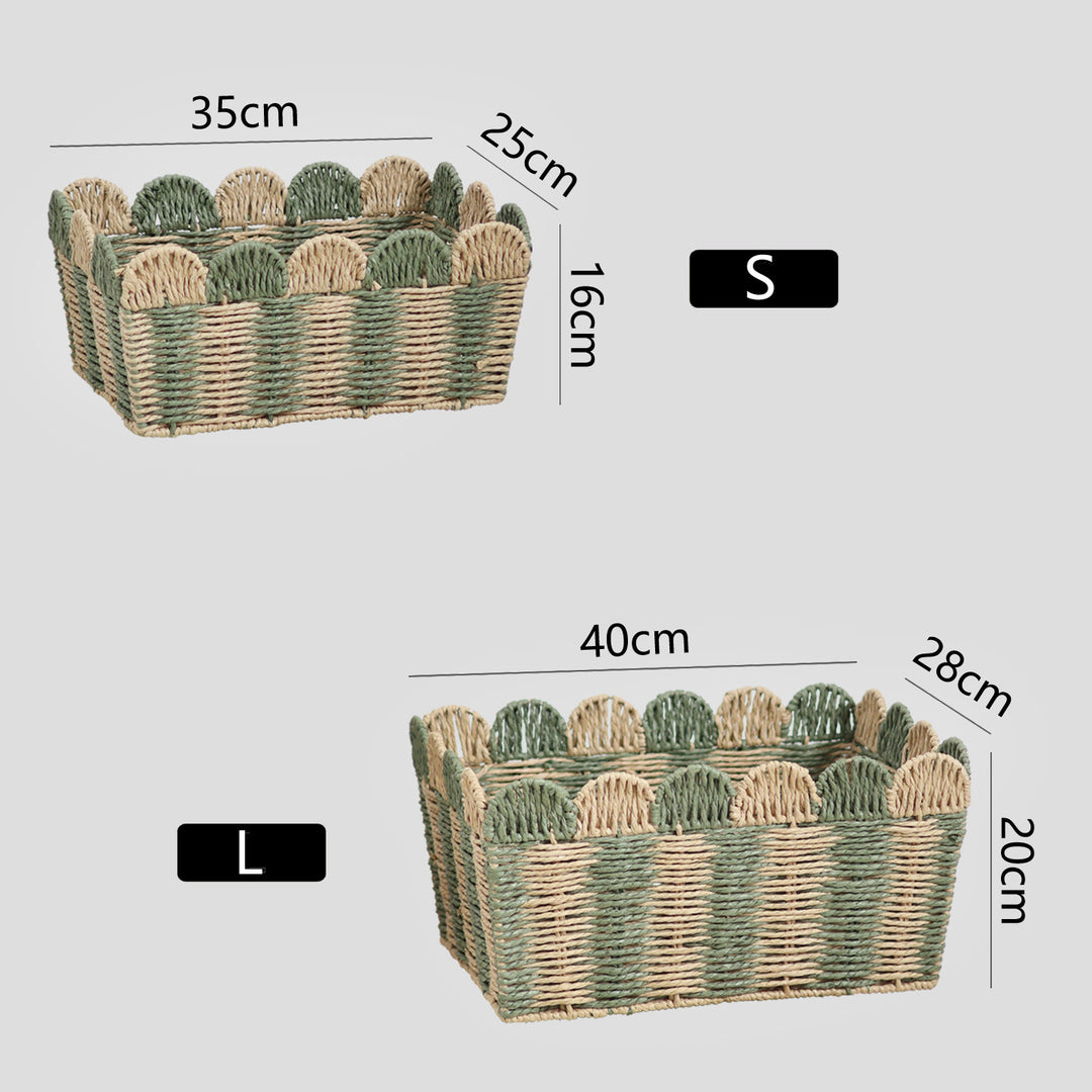 Handcrafted decorative basket with wave edge Kalsten