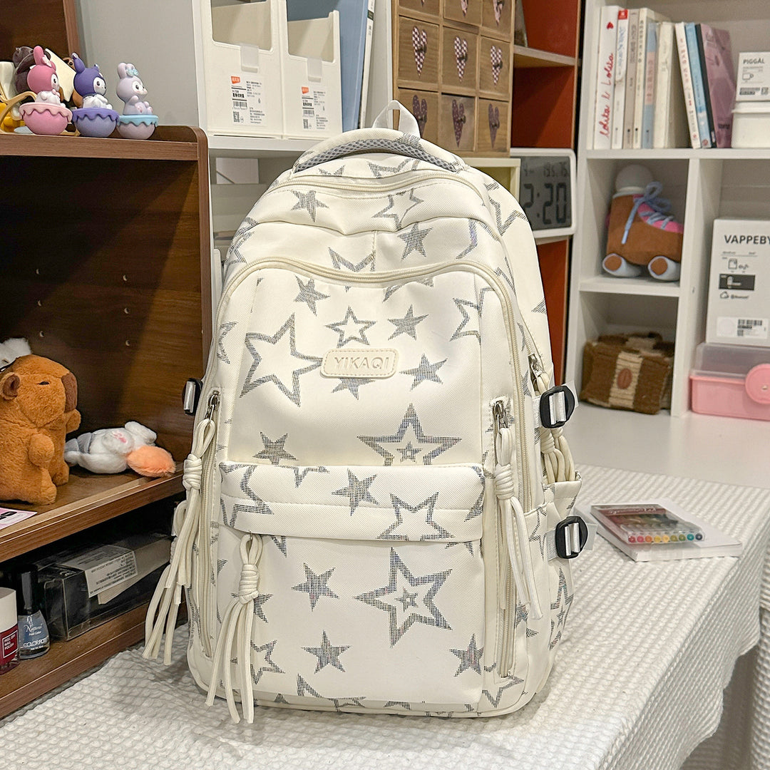 Stylish Star-Printed School Backpack Kalsten