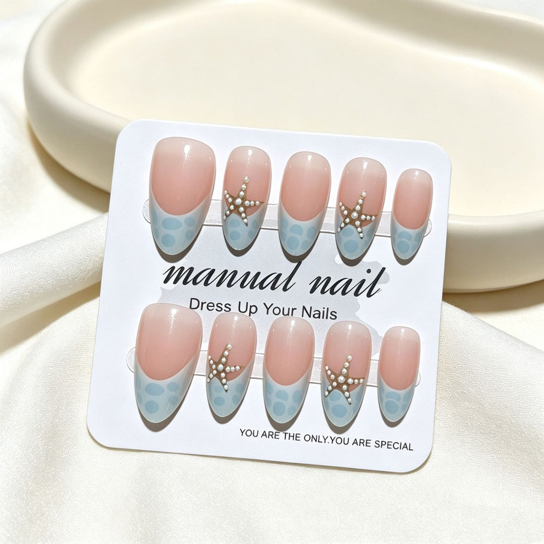 Nautical-Themed Decorative Press-On Nail Tips Kalsten