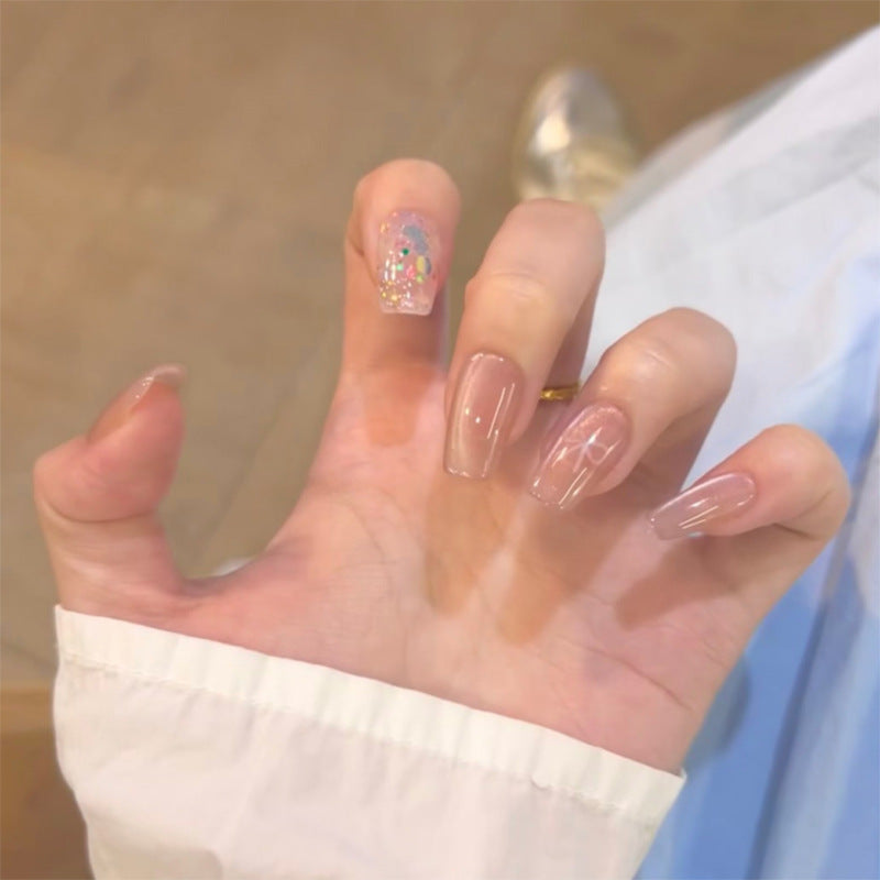 Artful Nail Extensions with Colorful Accents Kalsten