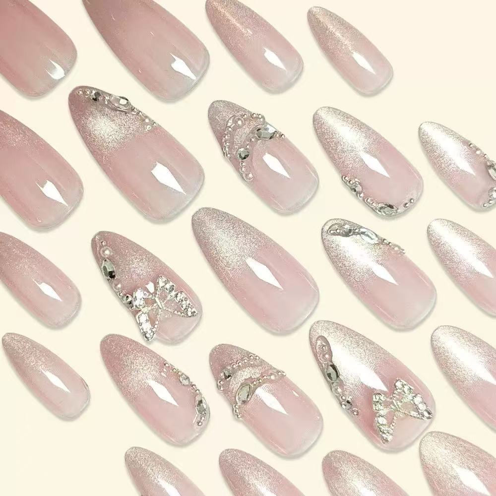 Artistic Stiletto Nail Extensions with Rhinestone Accents Kalsten