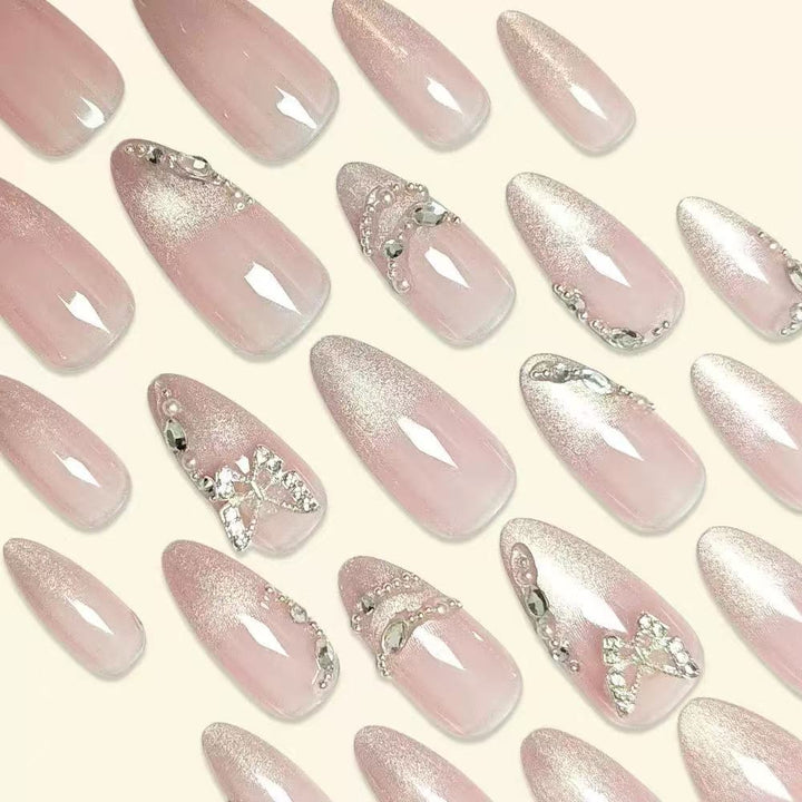 Artistic Stiletto Nail Extensions with Rhinestone Accents Kalsten