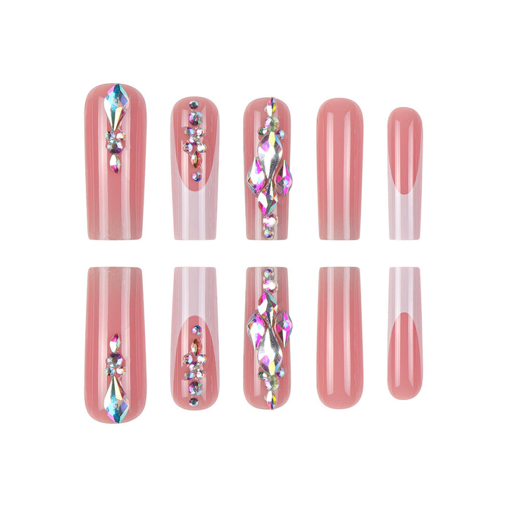 Glamorous Rhinestone-Embellished Press-On Nail Set Kalsten