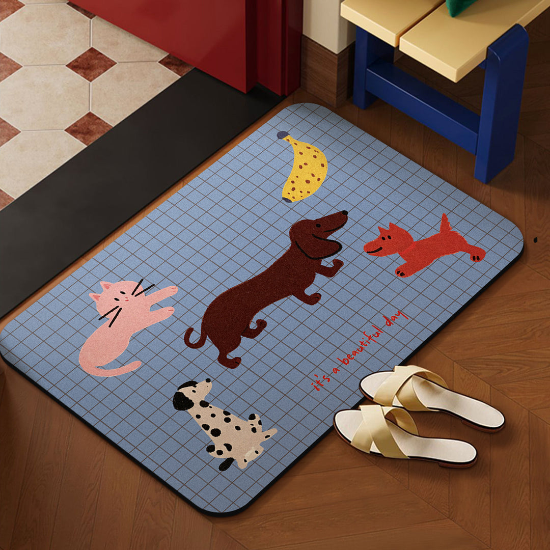 Cartoon Dog-Themed Entrance Mat