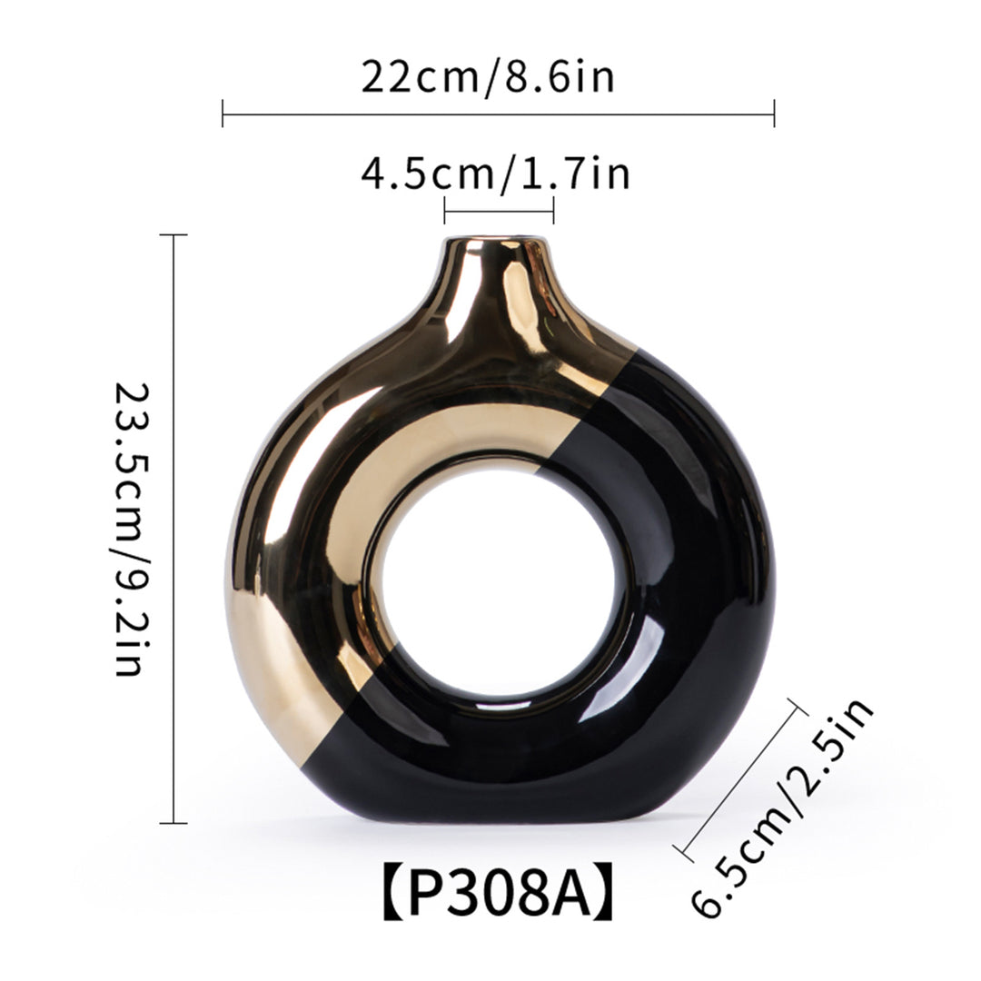 Golden Ceramic Flower Vase