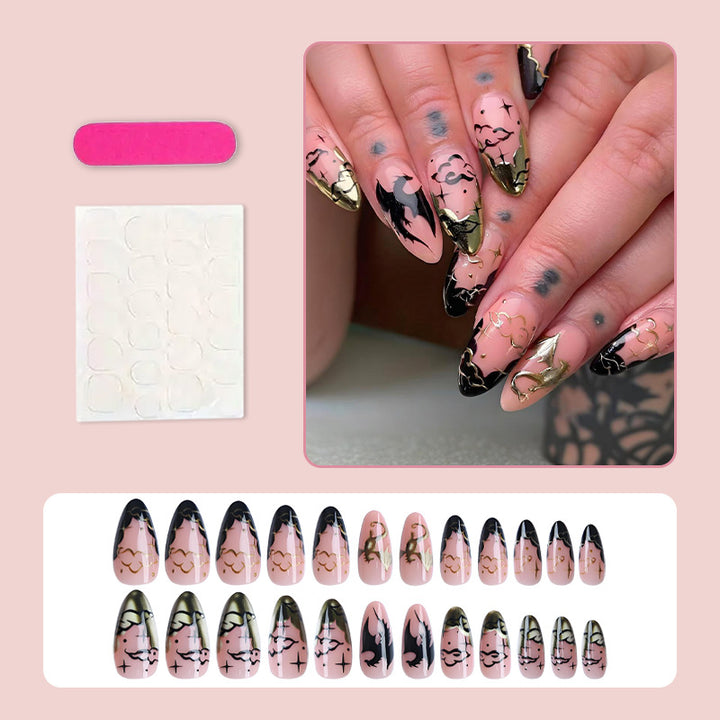 Acrylic nail set with glamorous Halloween designs Kalsten