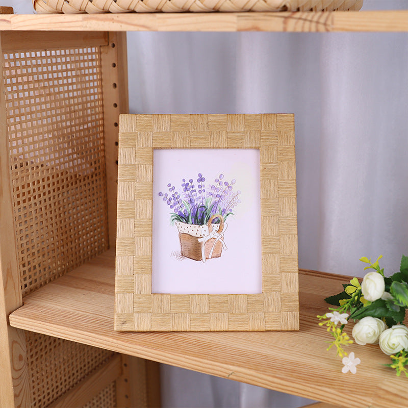 Artful Picture Frame Made of Natural Rattan Kalsten