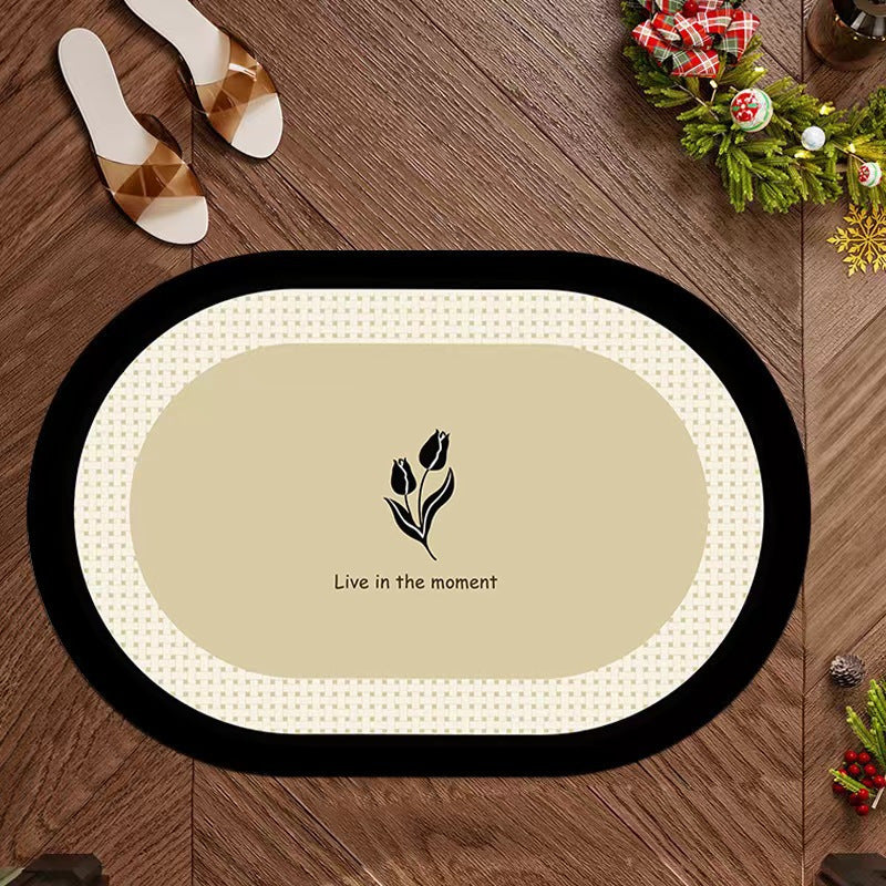 Floral Print Memory Foam Bath Mat