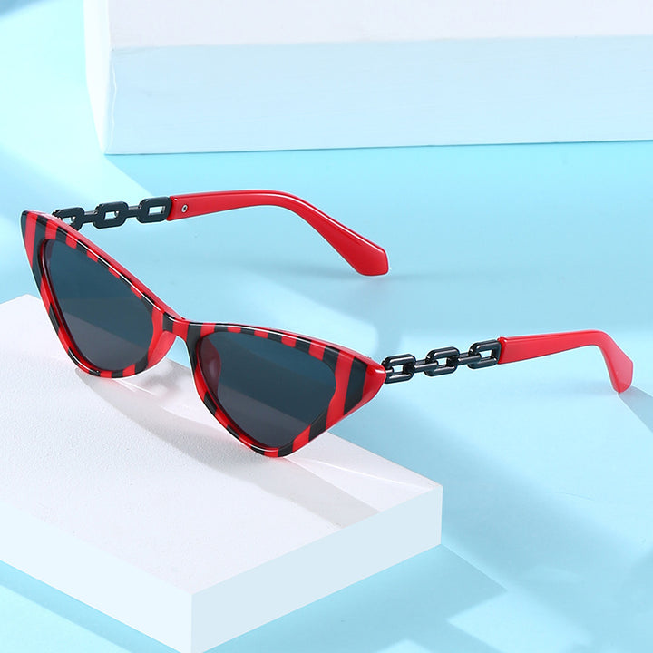 Women Cat-Eye Sunglasses with Stylish Chain Accents Kalsten