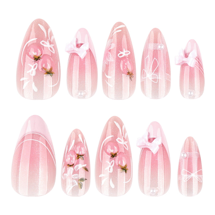 Artistic Nail Extensions with Floral Design Kalsten