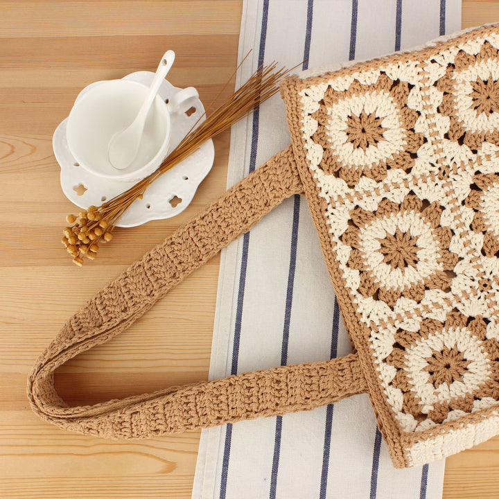 Macramé Shopper with Floral Design Kalsten