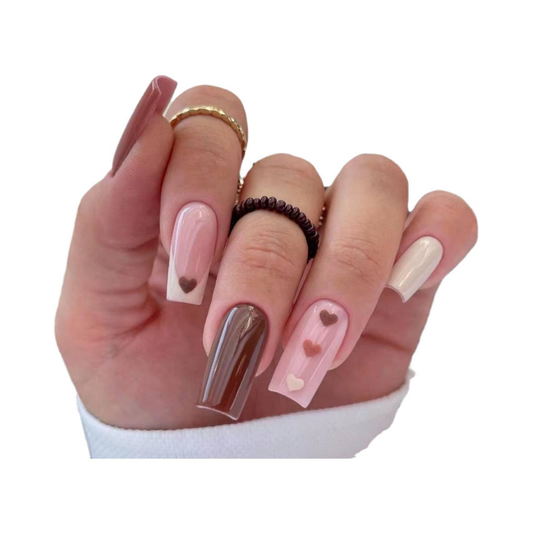 Heart Pattern Press-On Nail Art Kalsten