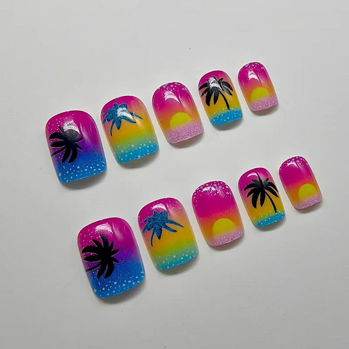 Tropical design artificial nails Kalsten