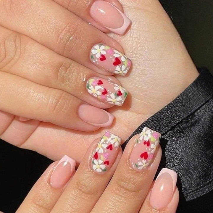 Artificial nails with Romantic Heart Design Kalsten