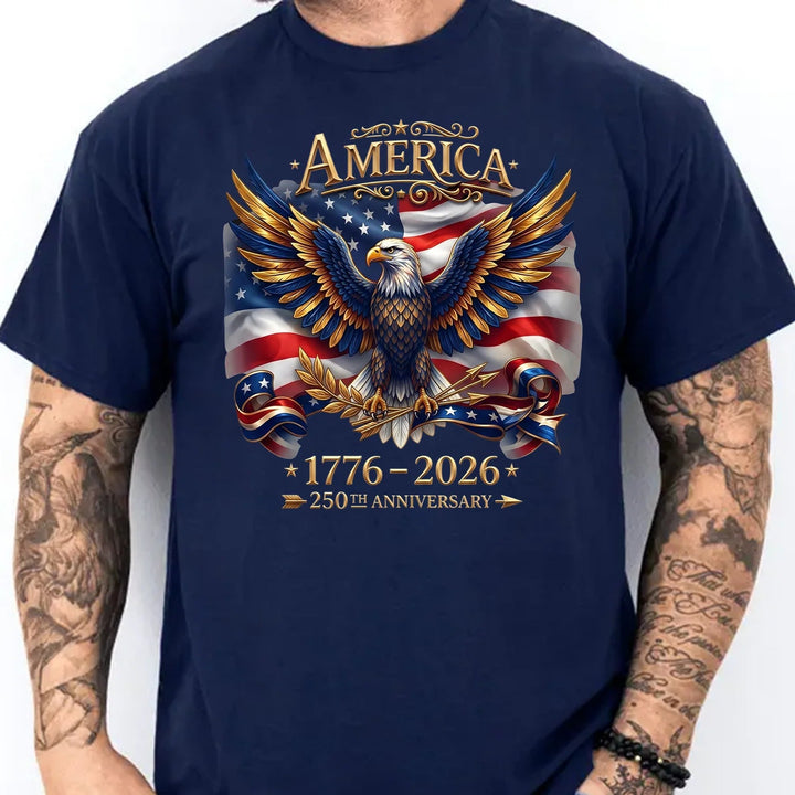 Unisex nan patriotic anniversary eagle graphic crewneck tee with flag print Kalsten