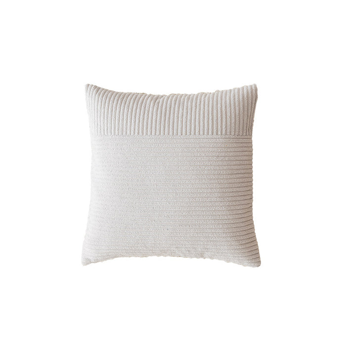 Textured Ribbed Square Decorative Throw Pillow with Removable Cover