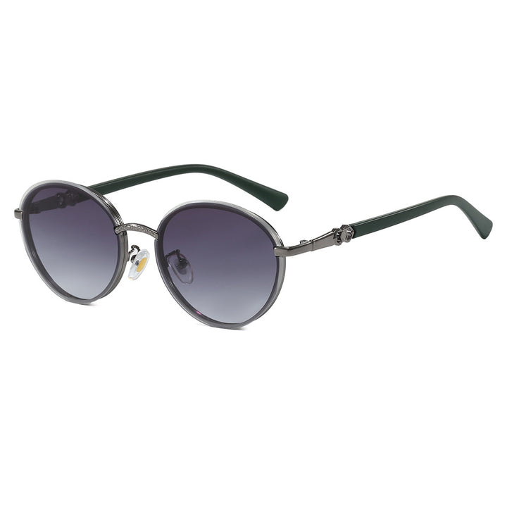 Ladies elegant round sunglasses with mirrored effect Kalsten
