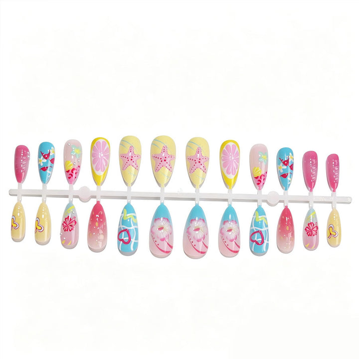Artistic Summer Themed Press-On Nails Kalsten