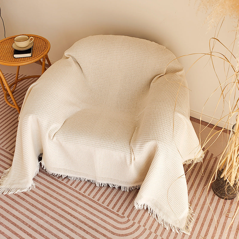 Cozy Waffle Weave Throw Blanket