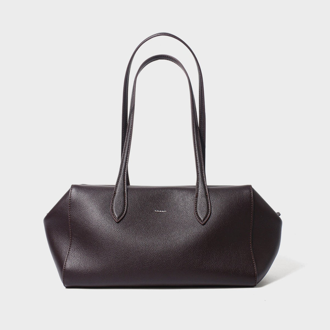 Sculpted Pebbled Grain Hourglass Tote with Extended Double Handles
