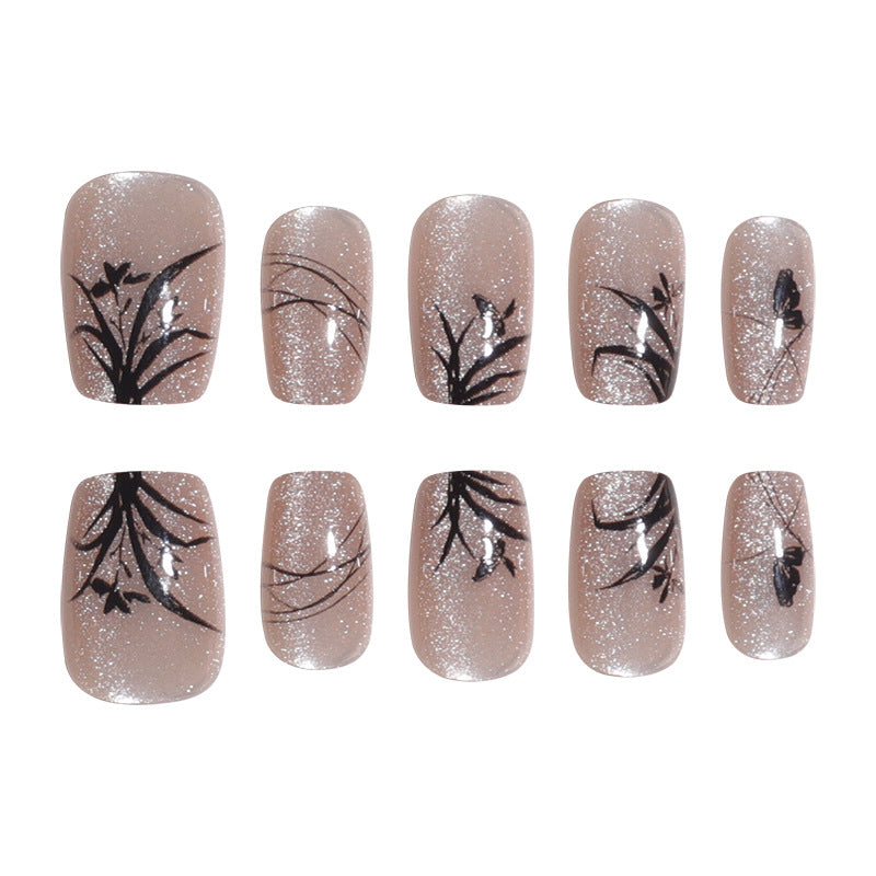 Elegant Nature-Inspired Press-On Nail Art Kalsten