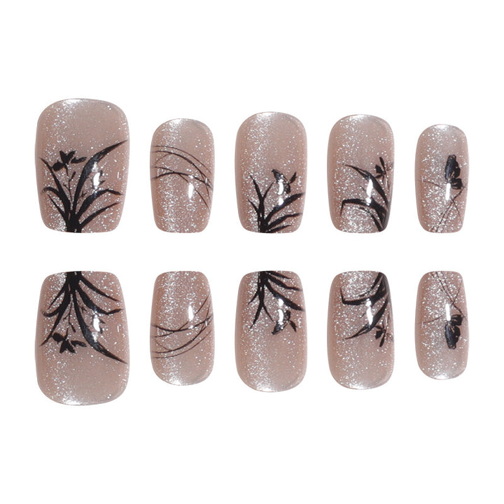 Elegant Nature-Inspired Press-On Nail Art Kalsten