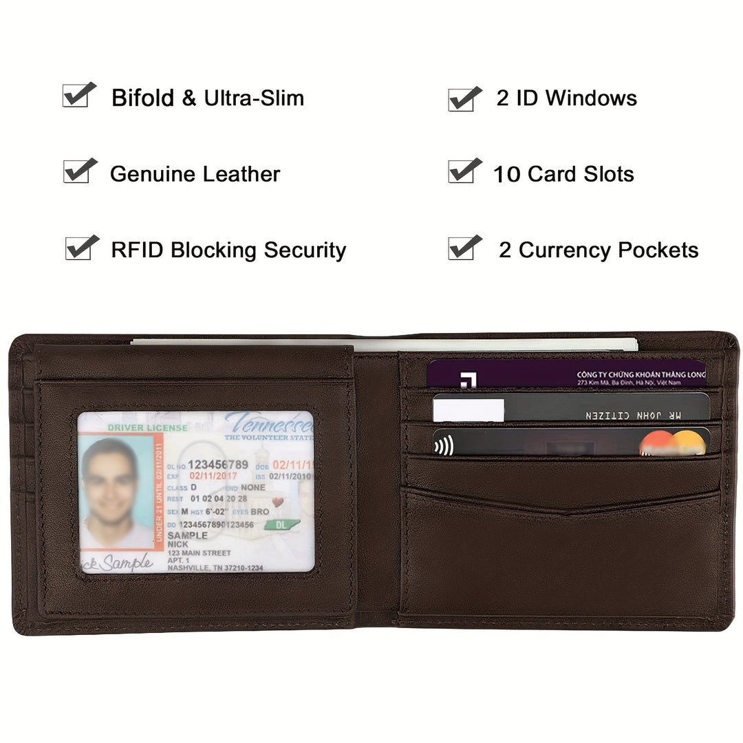 Multi-Slot RFID-Protected Leather Cardholder Kalsten