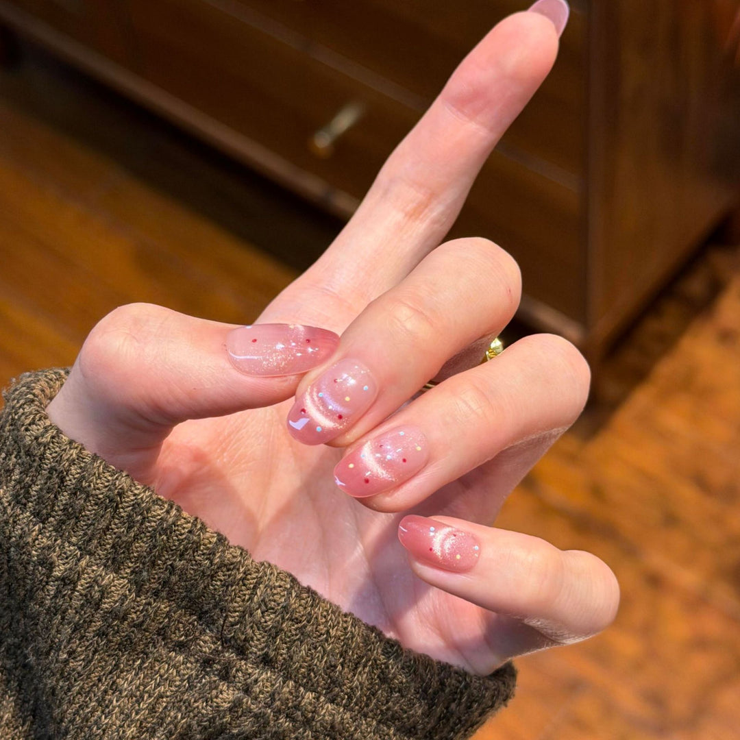 Artificial nails with glamorous glitter effect Kalsten