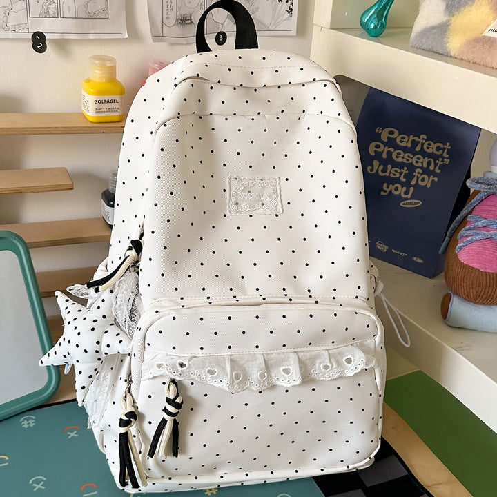 Decorative Polka Dot School Backpack Kalsten