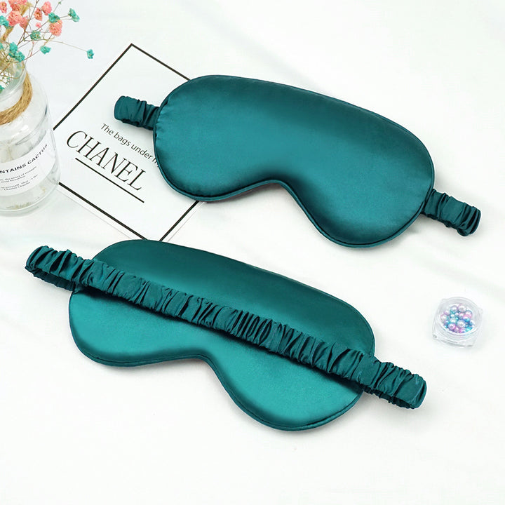 Women's breathable satin eye mask with ergonomic curvature, soft padding and gathered anti-slip band Kalsten
