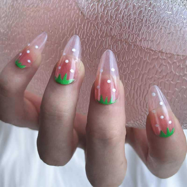 Strawberry-Inspired Artistic Press-On Nail Set Kalsten