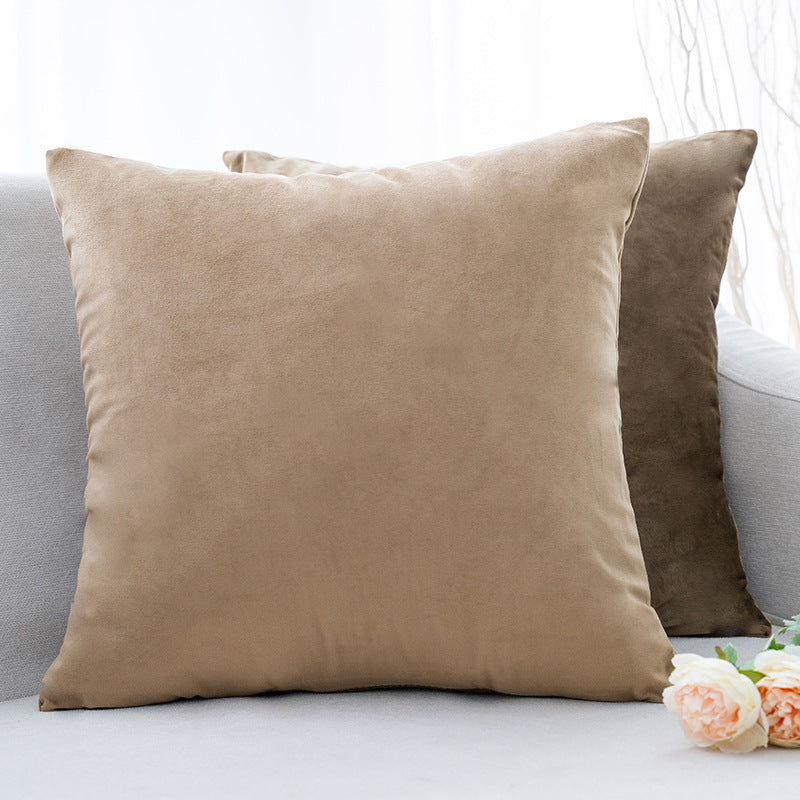 Ultra-Soft Velvet Square Decorative Pillow Cover with Minky Back and Invisible Zipper