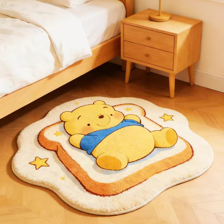 Cute Cartoon Bear-Themed Plush Area Rug