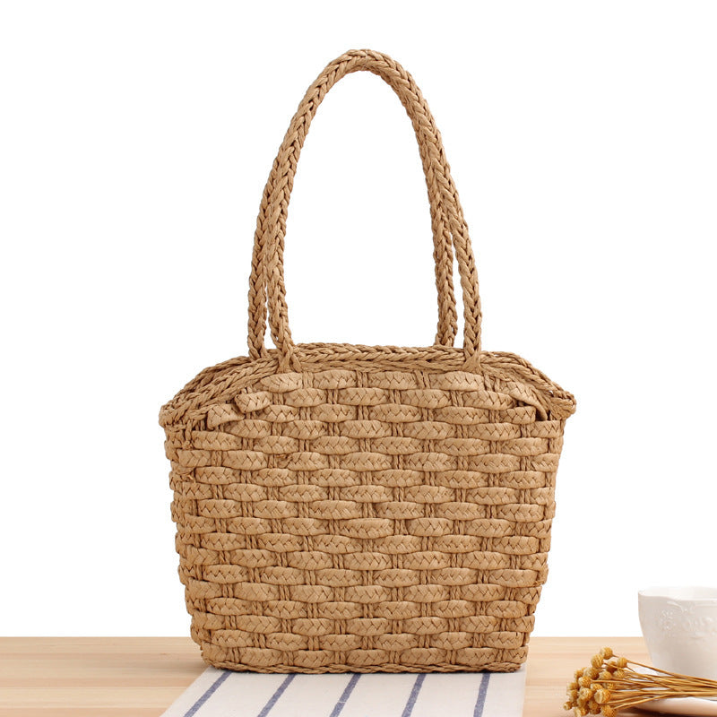 Robust basket bag with braided carrying straps Kalsten