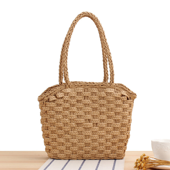 Robust basket bag with braided carrying straps Kalsten