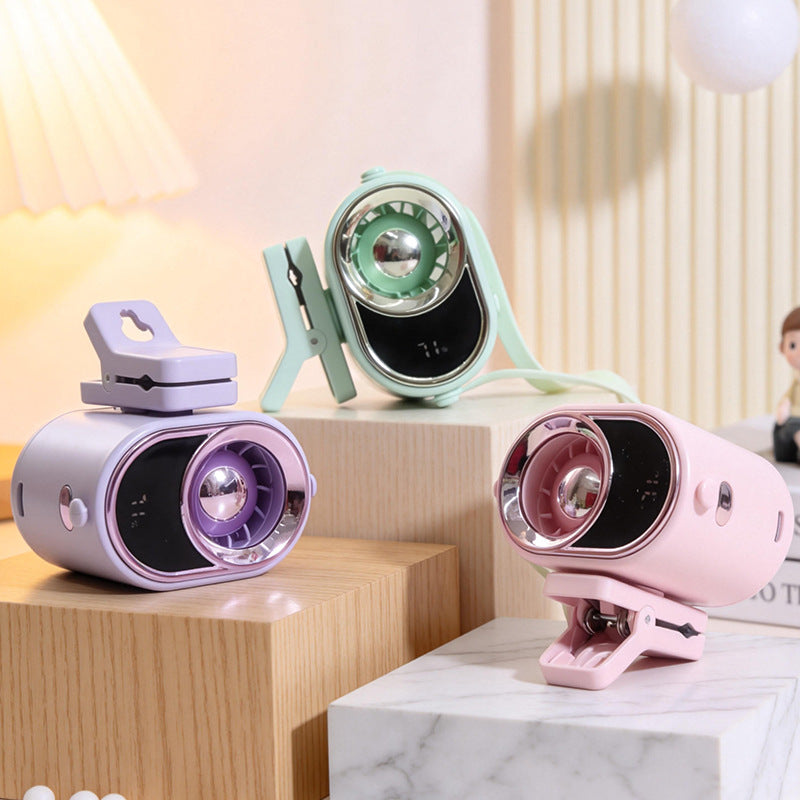 Portable USB table fan with foldable design and digital temperature display Kalsten