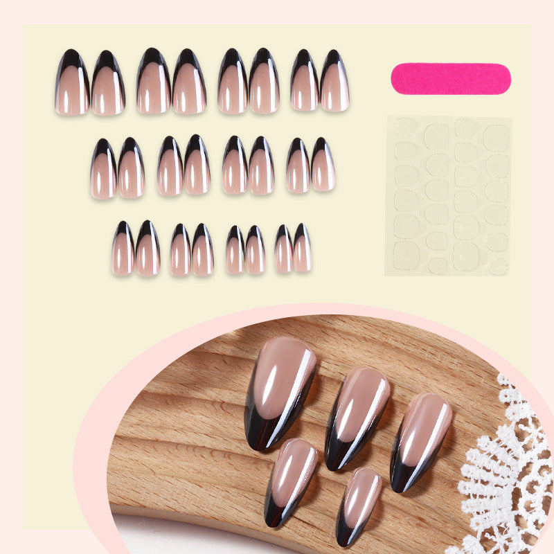 Glamorous Press-On Nail Set with High-Shine Finish and Elegant French Tips Kalsten