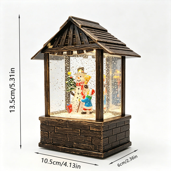 Christmas lantern with snow globe and LED lighting Kalsten