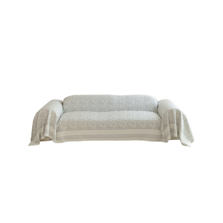 Customizable sofa cover and furniture throw made of cotton-linen with jacquard structure Kalsten