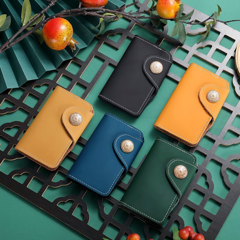 Luxury Leather Snap Closure Card Holder Kalsten