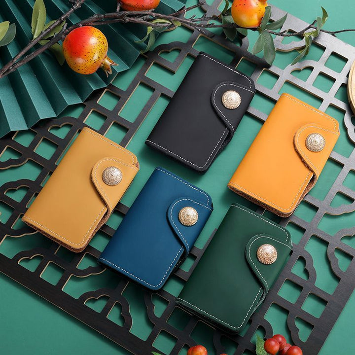 Luxury Leather Snap Closure Card Holder Kalsten
