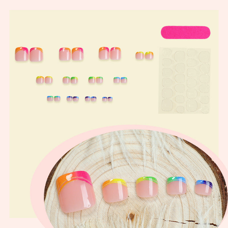 Vibrant Geometric Pattern Press-On Nails Kalsten