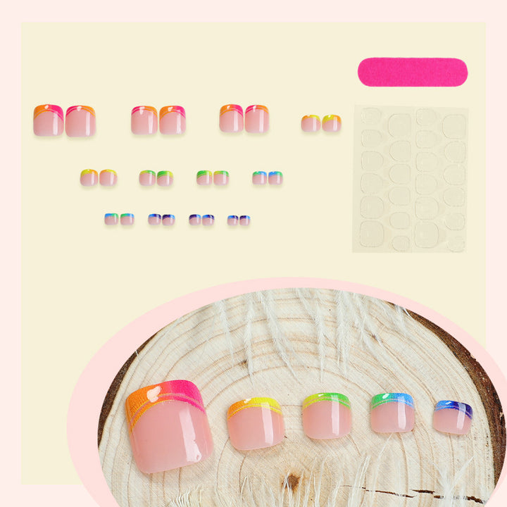 Vibrant Geometric Pattern Press-On Nails Kalsten