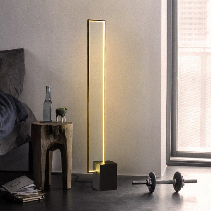 Minimalist LED Floor Lamp with Geometric Base