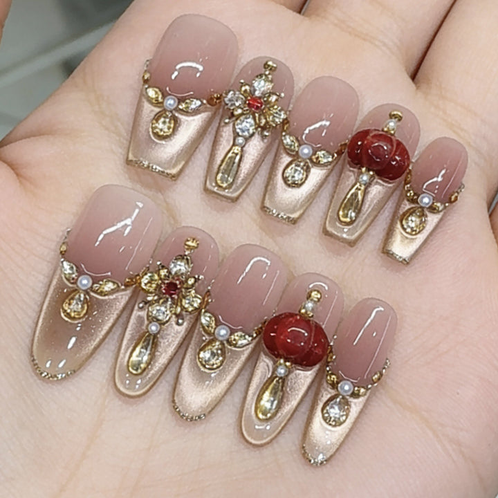 Elegant Artistic Press-On Nail Set Kalsten
