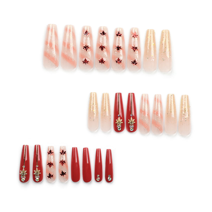 Artistic Nail Extensions with Autumn Motifs Kalsten